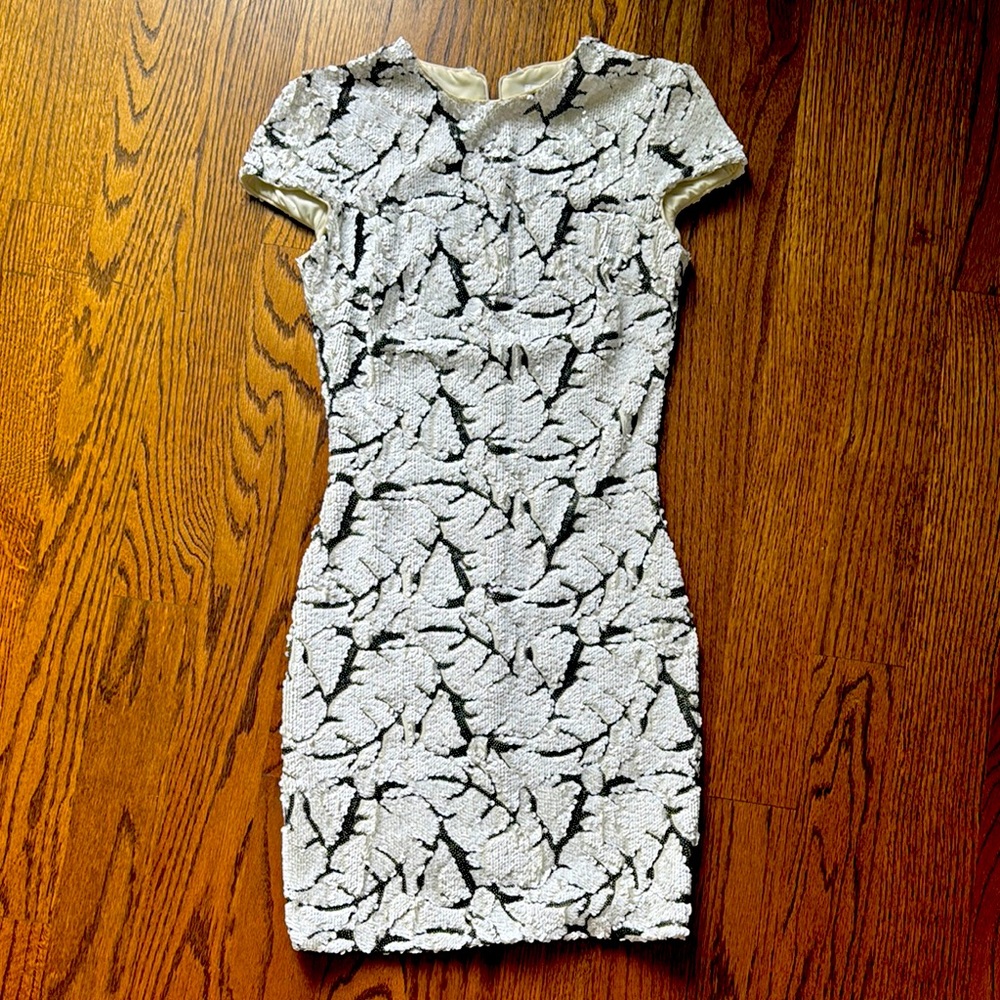 Dress the Population Black and White Bodycon Mini Dress